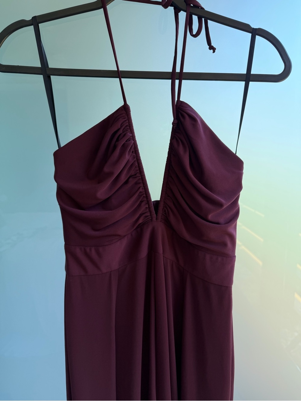 Katie May Never Cross Split Leg Maroon Jumpsuit - Picture 3 of 6